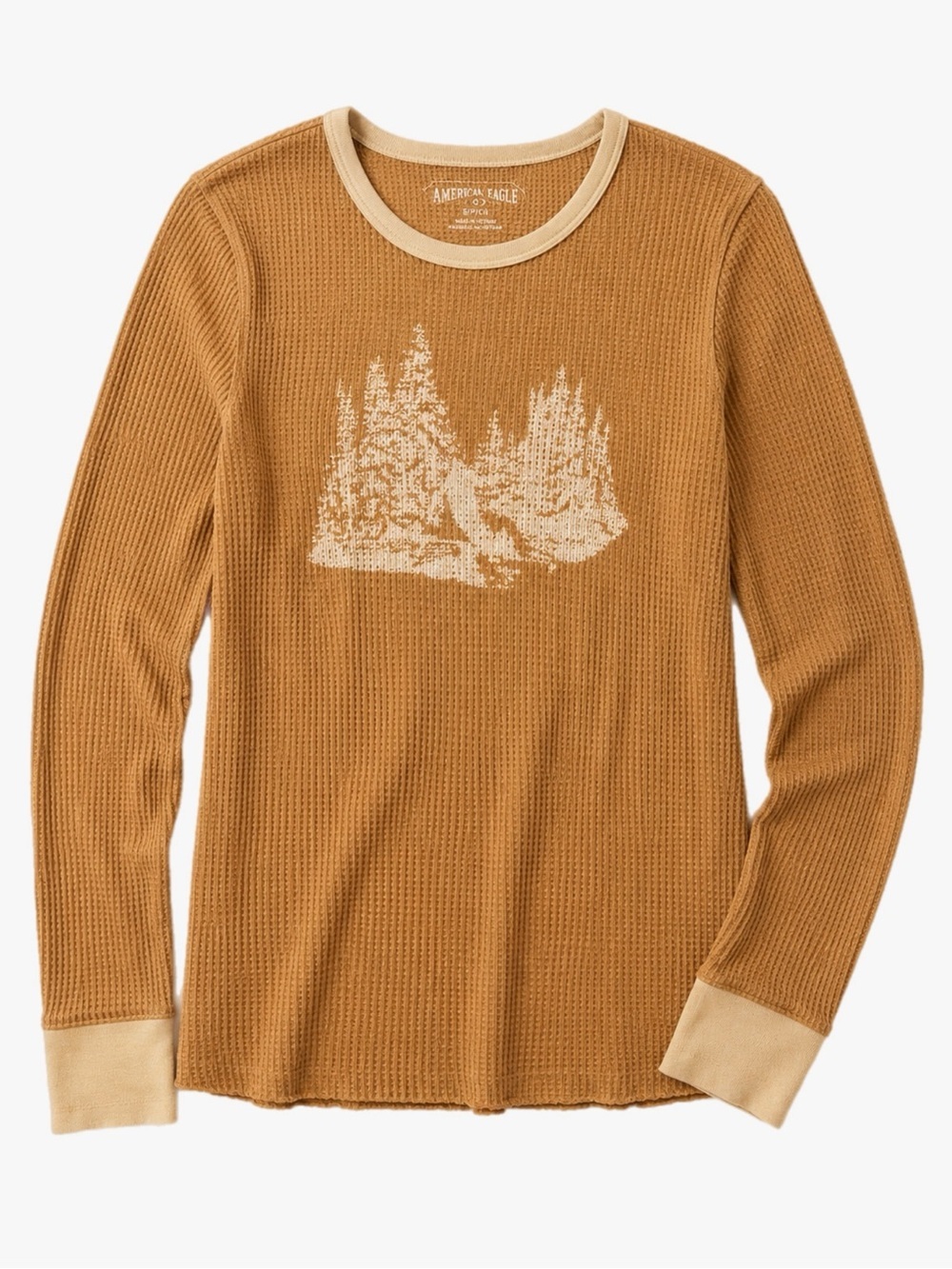 American Eagle Outfitters Y2K Style Women’s Size Small Waffle Knit Thermal Top